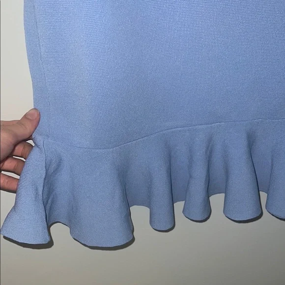 Zara Elegant Blue Ruffle Hem Skirt - Picture 2 of 5